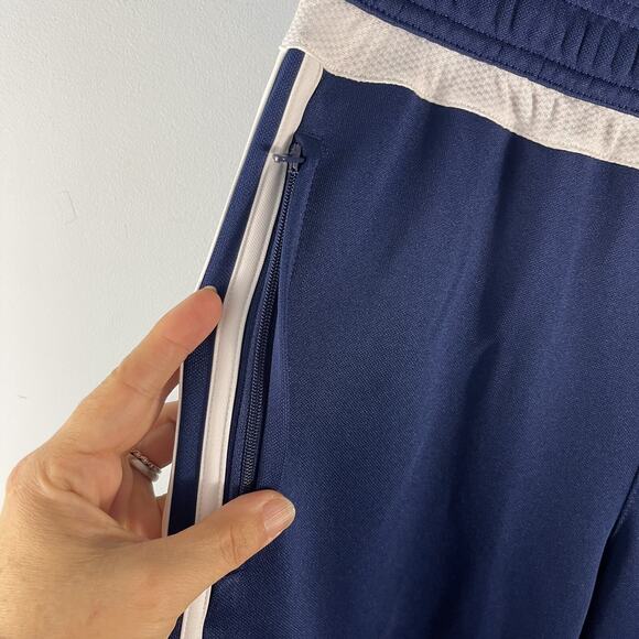 NWT Adidas Navy Blue Athletic Ankle Zip Track Pants White Stripes Boys XL 18-20 - Picture 7 of 13